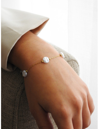 Pulseira Dourada c/ Pérolas