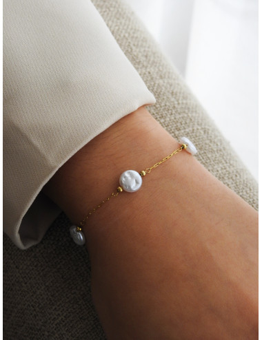 Pulseira Dourada c/ Pérolas